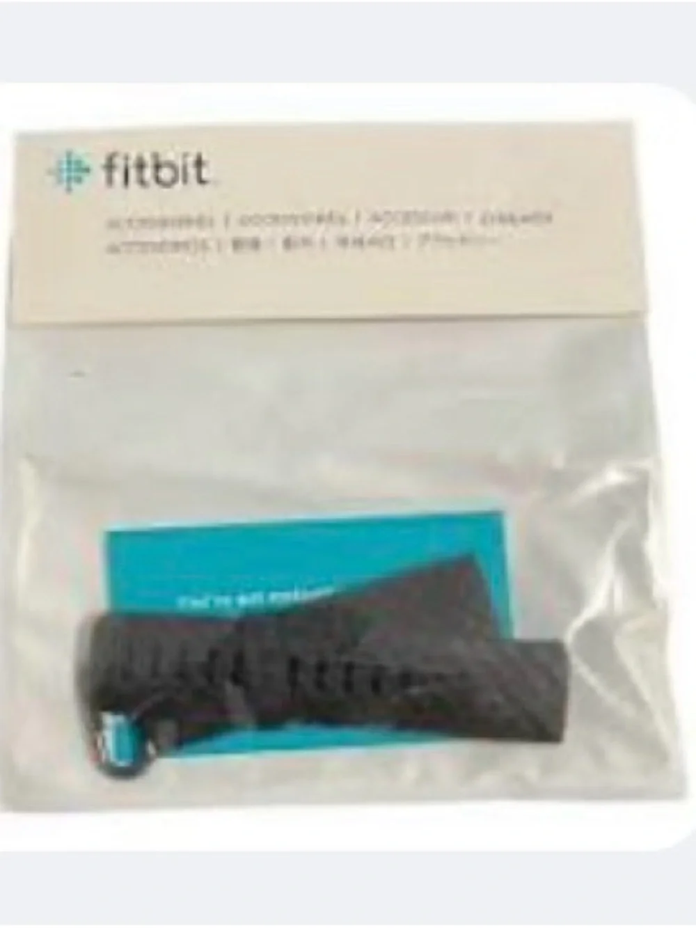 Fitbit Diamond Pattern Black Silicone Strap for Charge 3 or 4 NWT